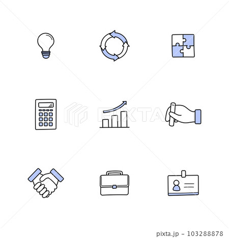 手描きアイコンセット｜ビジネス・仕事・会社・営業 103288878