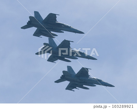 岩国基地  F/A-18F アメリカ海軍 VFA-102 編隊飛行 103289921