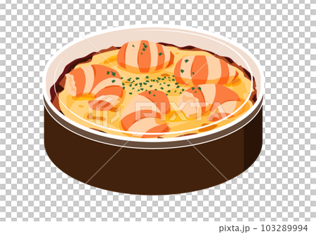 一次性容器中的焗蝦 Epidoria 103289994