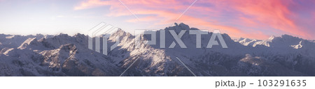 Tantalus Range Canadian Mountain Landsacpe. Aerial Panorama Background. 103291635