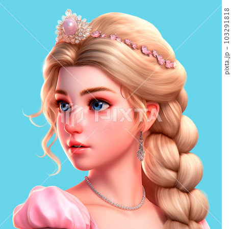 Portrait of Princess in 3D style, beauty of princess concept, generative ai 103291818