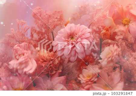 ピンクのガーベラとバラの花束 ピンクのガーベラとバラの花束 103291847