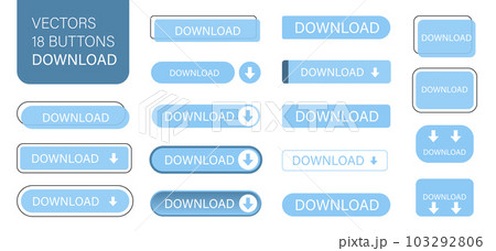 The click here is a set of simple modern buttons. Push button for an application, advertisement, store or website. Various icons for your product 103292806