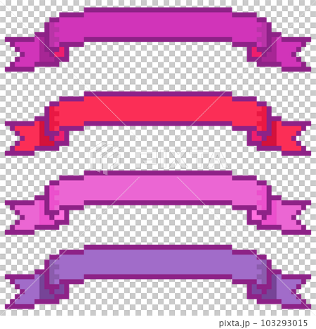 紫系のリボンの帯のピクセルイラスト 紫系のリボンの帯のピクセルイラスト 103293015