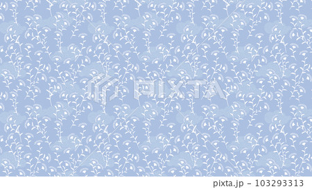 古風な水色の草花の和柄素材16：9 103293313