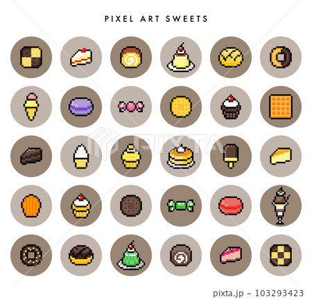 ドット絵 スイーツ アイコンセット 103293423