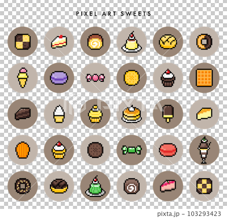 ドット絵 スイーツ アイコンセット 103293423