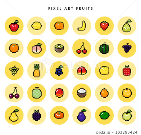 ドット絵 果物 アイコンセット 103293424
