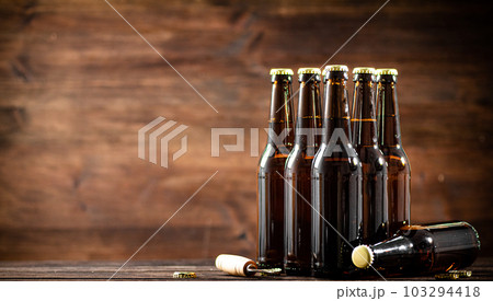 Fresh beer bottles. Fresh beer bottles. 103294418