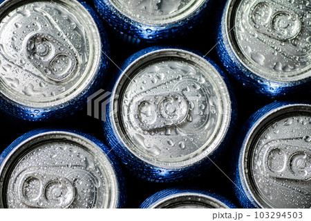 Fresh beer in cans. 103294503