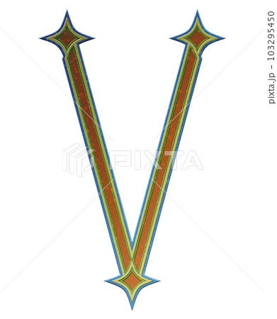 Decorative letter on transparent background.Art font illustration. 103295450