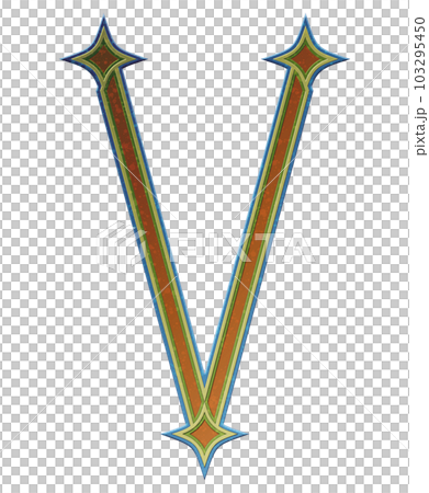 Decorative letter on transparent background.Art font illustration. 103295450