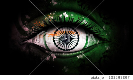 AI generated creative illustration with Indian flag concept 103295897