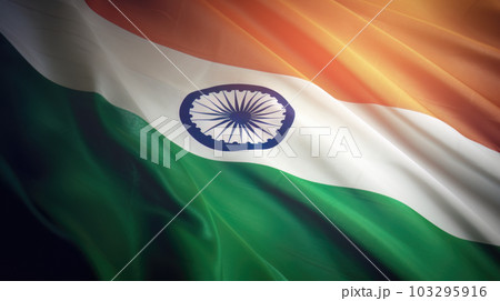 AI generated creative illustration with Indian flag concept 103295916