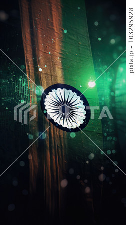 AI generated creative illustration with Indian flag concept AI generated creative illustration with Indian flag concept 103295928