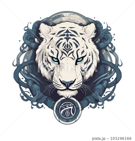 Tiger mascot sport logo design. Tiger animal mascot head vector illustration logo. Wild cat head mascot, Tiger head emblem design for eSports team 103296166