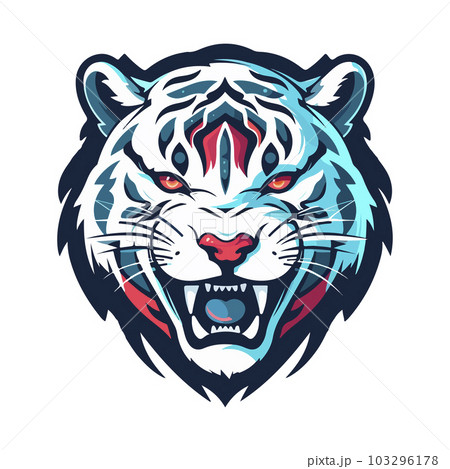 Tiger mascot sport logo design. Tiger animal mascot head vector illustration logo. Wild cat head mascot, Tiger head emblem design for eSports team 103296178