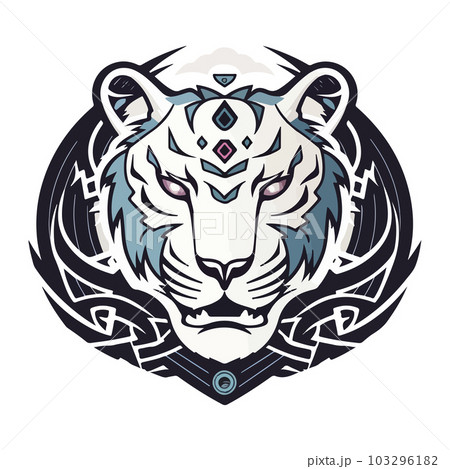 Tiger mascot sport logo design. Tiger animal mascot head vector illustration logo. Wild cat head mascot, Tiger head emblem design for eSports team 103296182