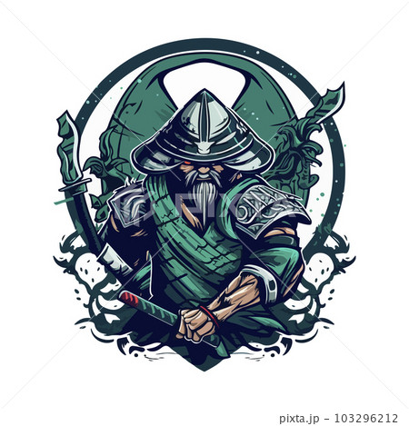 Asian Japanese samurai warrior esport gaming vector mascot logo template Asian Japanese samurai warrior esport gaming vector mascot logo template 103296212