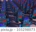 整列したおもちゃのロボットCG 103298073