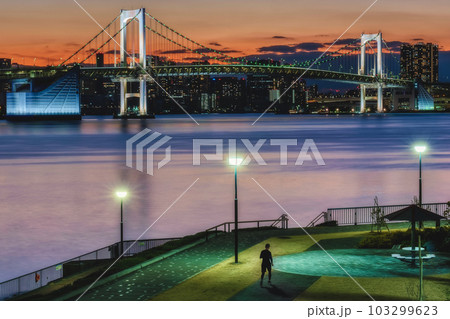夕焼けのレインボーブリッジ 103299623