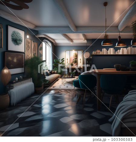 広いスイートルーム／豪邸／Generative AI 103300383