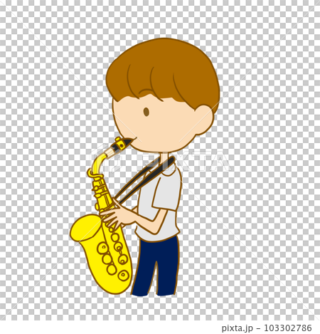 サックスを吹く男の子 サックスを吹く男の子 103302786