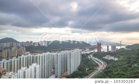 May 26 2023 the cityscape of Tuen Mun Highway, hk May 26 2023 the cityscape of Tuen Mun Highway, hk 103303267