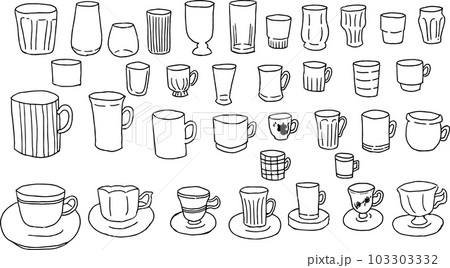 手書きコップ 手書きコップ 103303332