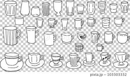 手書きコップ 手書きコップ 103303332