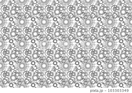 幾何学模様 線画 黒 のイラスト素材 [103303349] - PIXTA