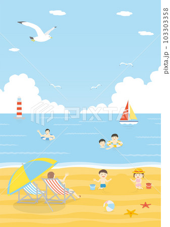 海水浴のイラスト_14_縦 海水浴のイラスト_14_縦 103303358