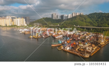 May 26 2023 Shipyard at Tsing Yi factory facility near, dry dock watercraft, May 26 2023 Shipyard at Tsing Yi factory facility near, dry dock watercraft, 103303431
