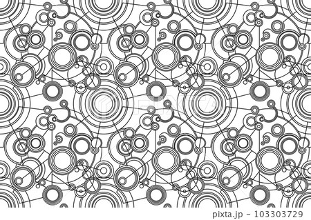 幾何学模様 線画 黒 のイラスト素材 [103303729] - PIXTA