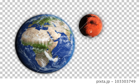 3D Render Close Up Earth World Planet And Show Up Mars Red Planet From Behind On Galaxy Space 3D Illustration 3D Render Close Up Earth World Planet And Show Up Mars Red Planet From Behind On Galaxy Space 3D Illustration 103303749