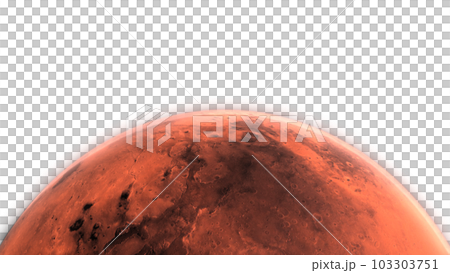 3D Render Close Up Mars Planet 360 Rotation On Galaxy Space Star Field 3D Illustration 103303751