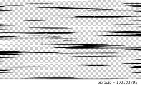 Abstract Comic Cartoon Fast Speed line Horizontal Isolated Alpha Overlay Transparent PNG Background 103303795