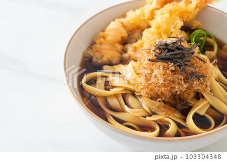 Japanese ramen noodles with shrimps tempura Japanese ramen noodles with shrimps tempura 103304348