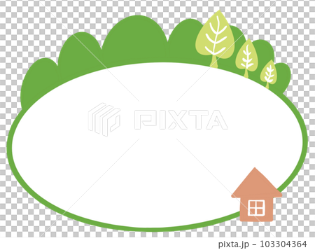 Speech bubble frame forest tree house green 103304364