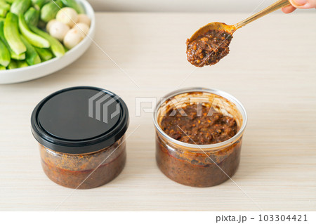 Fermented Fish Chili Paste with Fresh Vegetables Fermented Fish Chili Paste with Fresh Vegetables 103304421