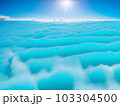 Image of waves and clouds on a fantastic blue background 69 103304500