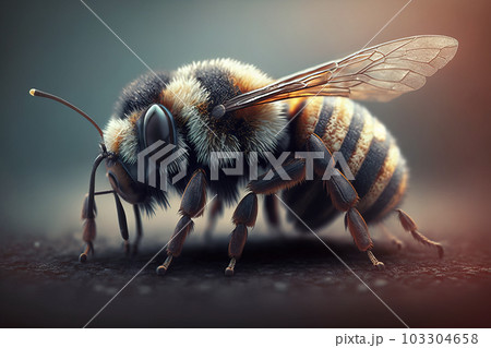 Image of a bumble bee. Insect. Illustration, generative AI. 103304658