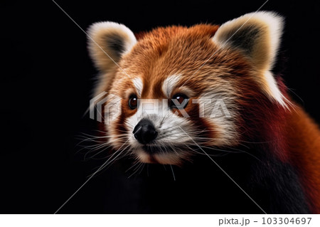 Image of cute red panda head. Wildlife Animals. Illustration. Generative AI. 103304697