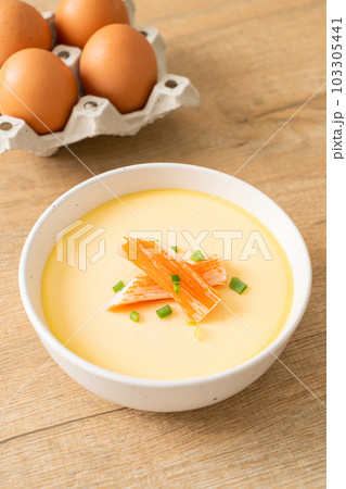Steamed egg with crab stick Steamed egg with crab stick 103305441