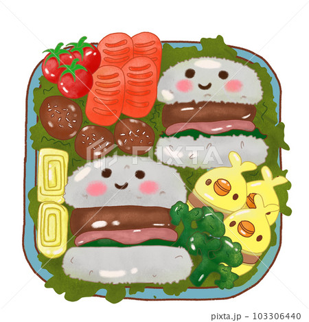 bento,food,rice,sausage,illustration 103306440