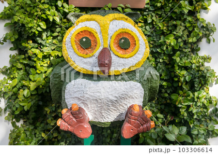 Cute big owl statue at Kamakura Komachi dori street, Kanagawa 103306614