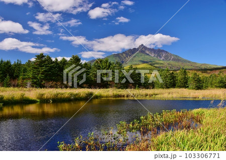 初秋の南浜湿原と利尻富士 初秋の南浜湿原と利尻富士 103306771