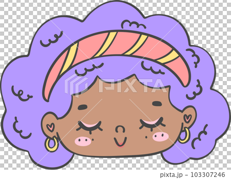 Cute girl happy strong face with colourful fashion hair cartoon character hand drawing doodle outline Cute girl happy strong face with colourful fashion hair cartoon character hand drawing doodle outline 103307246