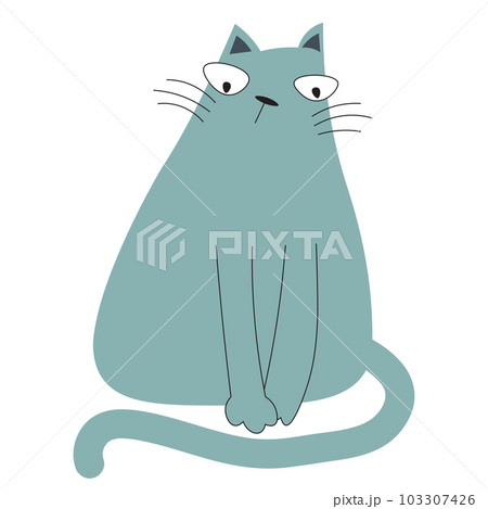 Cute cat character, Doodle cartoon style. 103307426