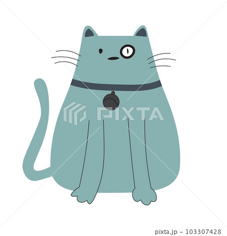 Cute cat character, Doodle cartoon style. 103307428